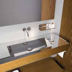 Vanity with shelf and towel bar Finish: glossy or brushed -