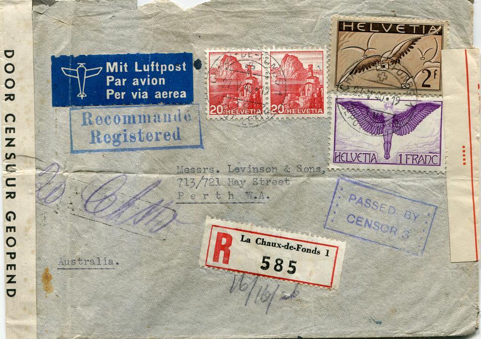Figure 4.2: Switzerland Australia, flown from Naples by KLM.