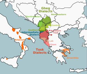 ALBANIAN LANGUAGE: dialects.