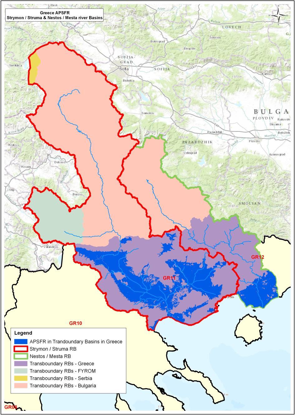 APSFR in transboundary River Basins in Greece (3/6) Strymon river basin all the lowlands of the catchment on