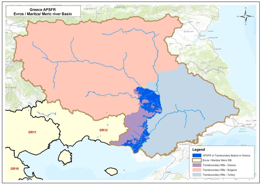 APSFR in transboundary River Basins in Greece (4/6) Evros river basin all the