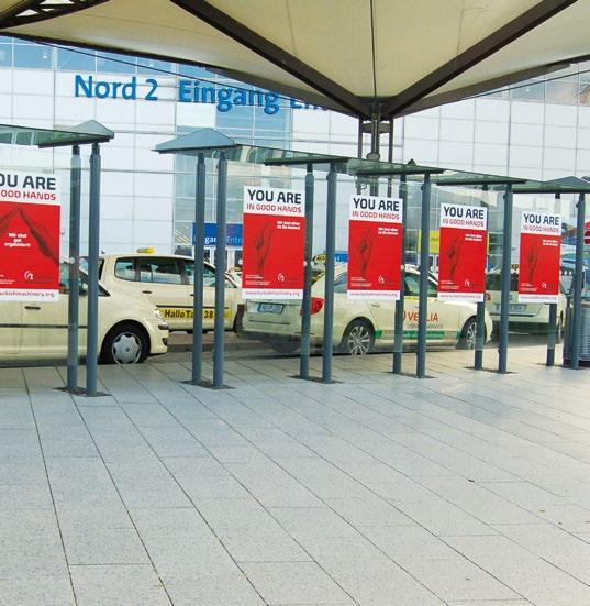Taxi stand advertising Catch visitors attention by ad spaces located directly at taxi stand.