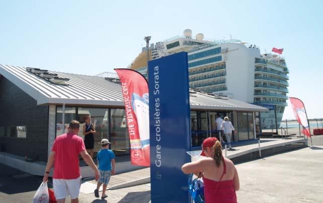 draught: 9,5 m / 11 m / 12 m Services on the pier Cruise terminal : Tourist information desk, check in luggage counters, luggage room, x ray machine, control
