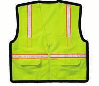 1" Striped Safety Vest - Orange 100%  SV02 SV03 Economy Safety Vest - Lime