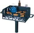 Fire rings, grills, fireplaces, and woodstoves fire building surface 9 inches minimum above the clear ground space