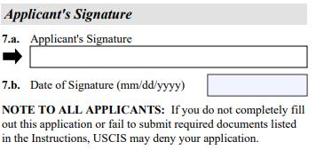 If the signature is too big and crosses a line, your application could be delayed. Be conservative and use a signature smaller than normal. Please see the example.
