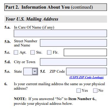 If you have plans to move during this time, use a reliable friend or family member s address to receive the EAD (indicate this in #5.a.) #5.a. If the mailing address belongs to someone other than yourself, put their full name (First Name Last Name) here.