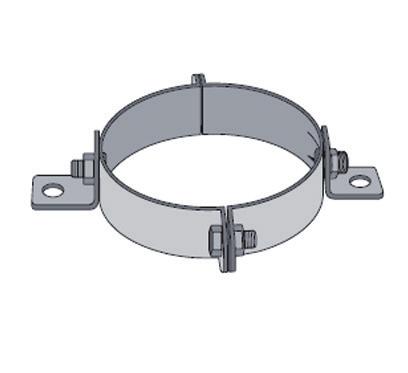 The three fi xing points of the collar rest on the plate, the hole in which being large enough to permit the passage of the swages of the SUPR Plus construction.