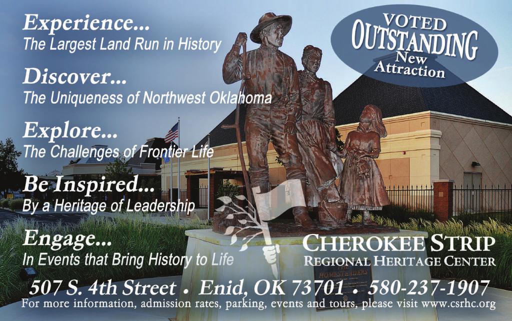 ENID (Garfield County) The arts and history blend together in, Red Carpet Country s largest city and home to one of only seven Certified Cultural Districts in Oklahoma.