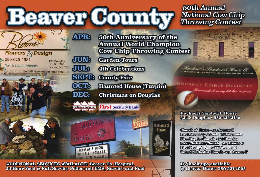 BEAVER (Beaver County) Beaver is home to the nation s most unusual competition - The Annual World Cow Chip Throwing Contest, held every April.