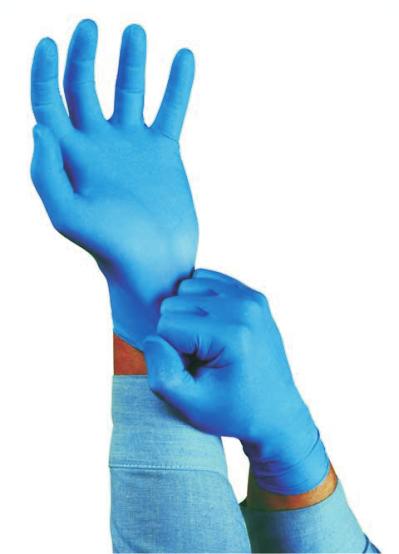 EXAMINATION GLOVES NITRILE & VINYL EXAMINATION GLOVES Nitrile Gloves are made of synthetic latex They contain no latex protein & offer excellent resistance to punctures & tears Nitrile Gloves are 3