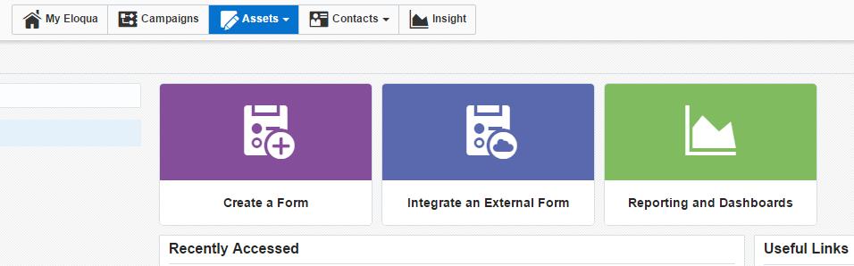 ELOQUA FORMS Standard Eloqua Forms functionality can be used to create Registration Forms that feed both the Eloqua Platform and the WorkCast Platform.