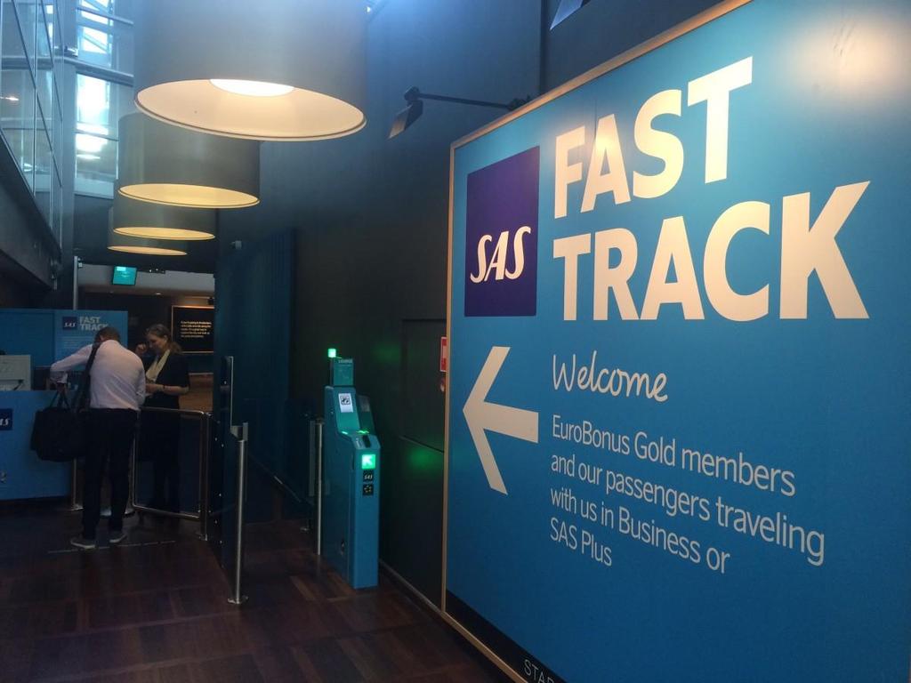 SAS Fast Track Copenhagen & Oslo are the only airports where SAS has a dedicated SAS
