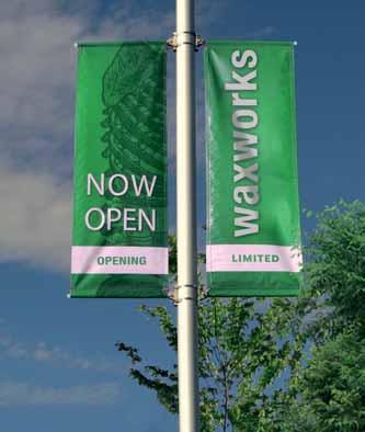 OUTDOOR EVENTS Wall Banners SUPPORT DETAILS WALL POLE DIMENSIONS 120 120 450-600 Ø 60 Wall Pole features a heavy gauge stainless steel pole to which the flag banner is sleeved and securely mounted to