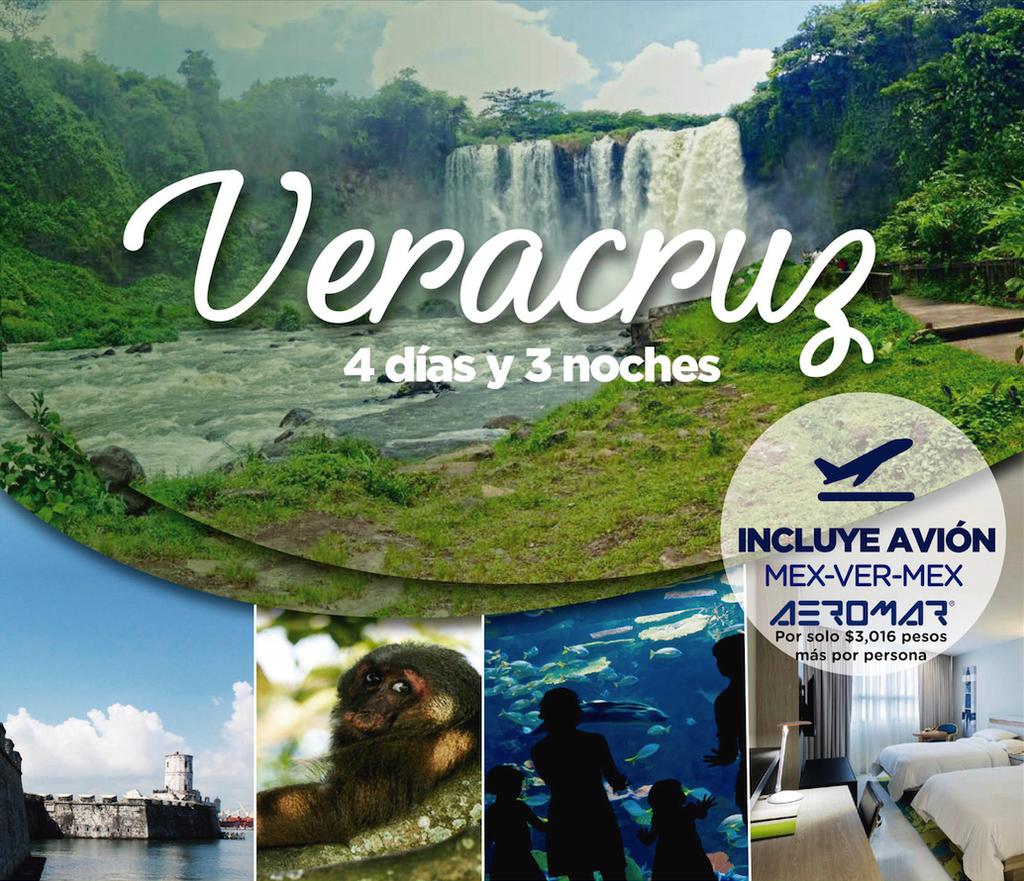 VERACRUZ PACKAGE HOTEL AND TOURS.- 4 DAYS Y 3 NIGHTS Since 2 people WebPage: http://www.yoamoveracruz.com/tours/paqueteciudad Tours pictures: http://bit.ly/fotostours ADITTIONALS: *Day 1.