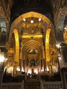 This photo is of the Palatine Chapel. It s located within the Royal Palace.