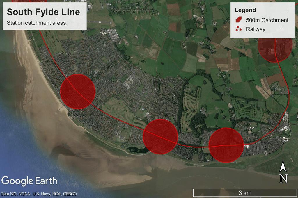 For comparison, the tramway receives more yearly passengers than all railway stations in the Blackpool, Wyre and Fylde areas combined, and nearly ten times the usage of the present South Fylde Line