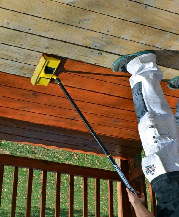 WOODMATES STAIN APPLICATORS WOOD STAINING MADE SIMPLE. Our 12 in Premium Stain Applicator is our top of the line staining solution. Its extra wide pad stains two boards at once.