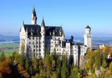 world-famous Neuschwanstein Castle, built by King Ludwig II of Bavaria in the late and opened to the public in 1886, right after his