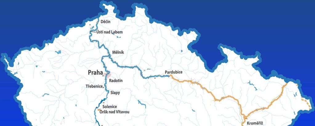 Inland waterways network in the Czech