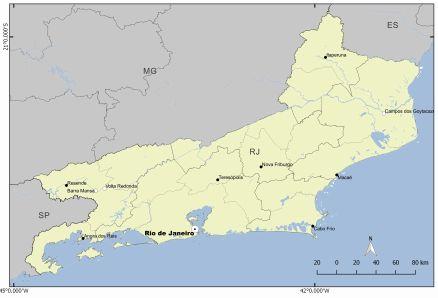 Southeast Region / Rio de Janeiro State Rio de Janeiro State Map Area =