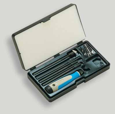 SETS AND KITS SILVER UNIKIT NG9300 Most suitable for MRO NogaGrip 3 handle S holder Medium reversible countersink Plastic Edge Off handle 3.2mm RotoDrive countersink 0.4mm RotoDrive countersink 6.