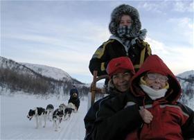 Tour by dog sledges along the Norwegian- Russian border and into the Siberian forest. You drive you own dog sledge (2 persons per sledge).