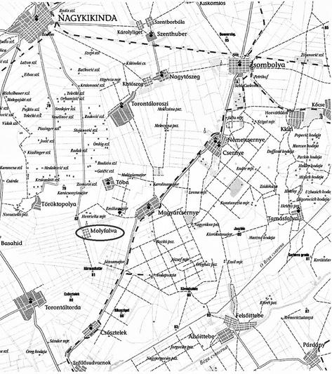 Figure 2. Position of Molin in Torontal County Source: http://www.molidorf.com/maps.htm Today, site of Molin and the wider area are covered with forest, which is known as Molin forest.