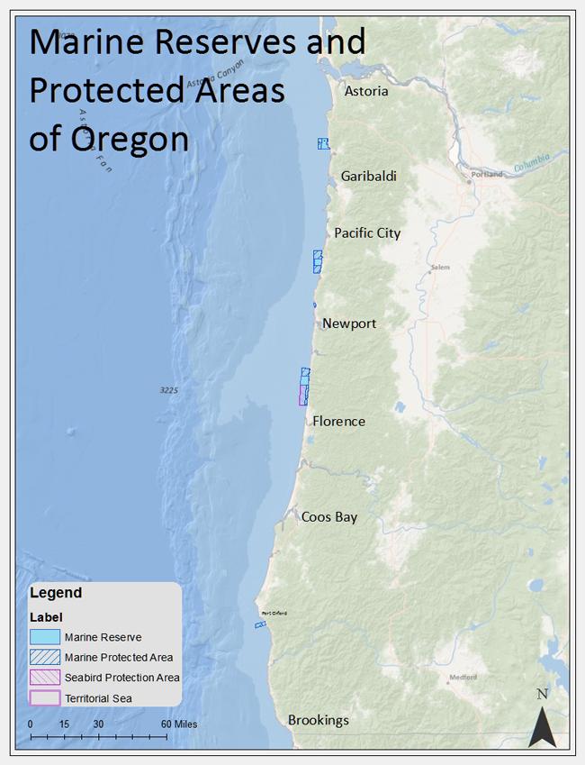 Figure 1: Oregon Network of Marine Reserves. Source: http://www.