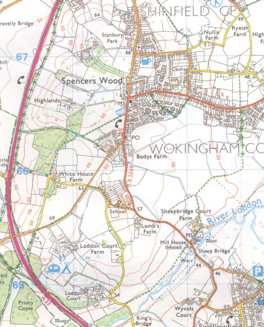 Slough READING Maidenhead Windsor Hungerford Thatcham Bracknell 67000 Newbury SITE Wokingham SITE 66000 65000 SU71000 72000 Land to the rear of Ashdown, Basingstoke Road, Spencers Wood,