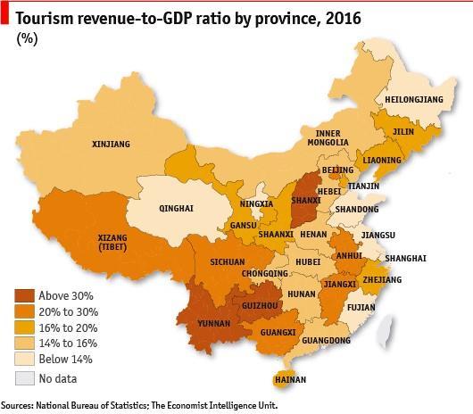 However, in terms of reliance on tourism as a driver of economic activity, inland western and central provinces have the highest levels of dependence.