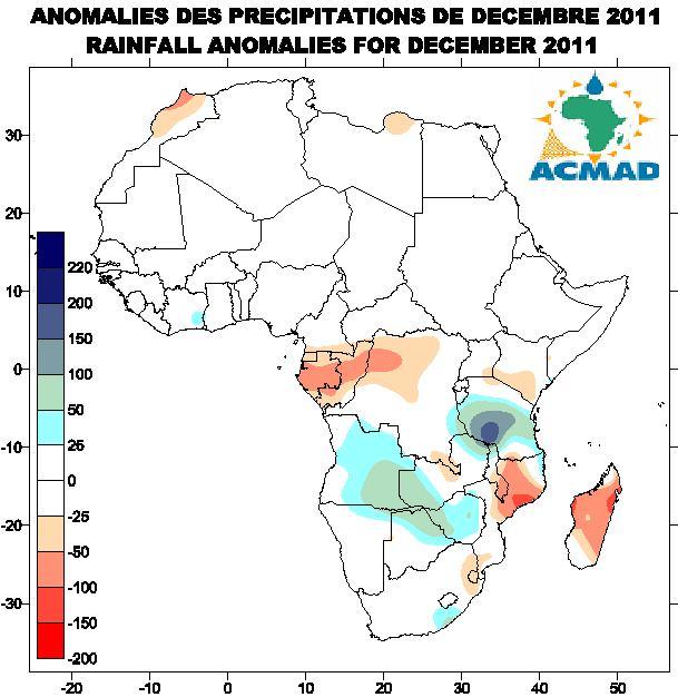 Gulf of Guinea countries: had only the coastal zone of Côte d Ivoire with rainfall amounts ranging from 20mm to 100mm. The northern part remained under the influence of Harmattan.