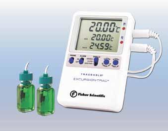equipment AND instruments thermometers Fisher Scientific Traceable Excursion-Trac Datalogging Thermometers Datalogging thermometer with user-defined time intervals High-accuracy thermometer has a