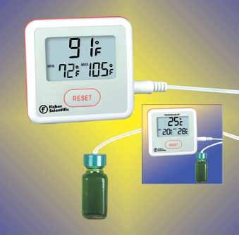 thermometers equipment AND instruments Fisher Scientific Traceable Sentry Thermometer with Bottle Triple display simultaneously shows high, low and current temperatures Allows you to instantly view