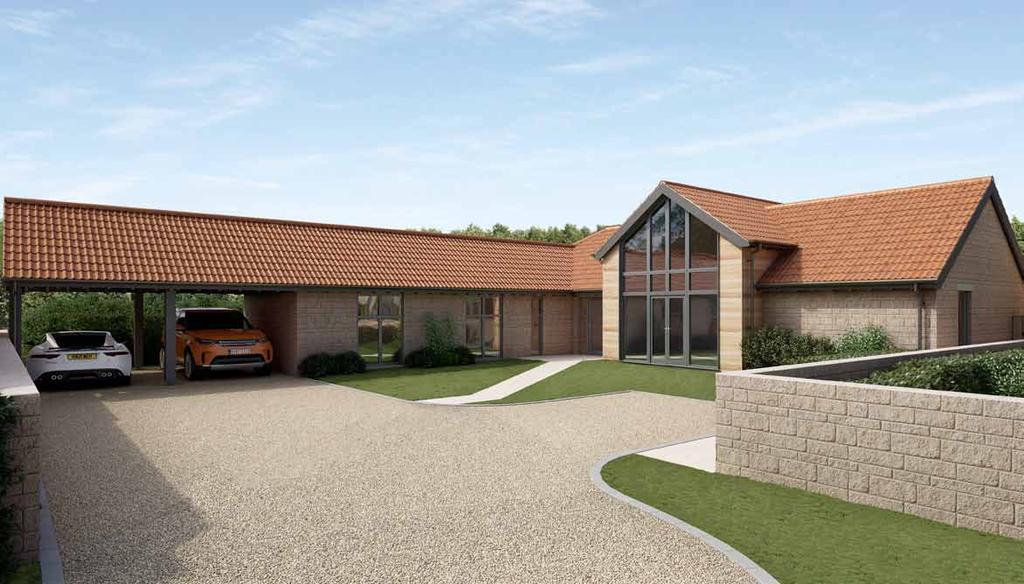 Plot 1 The Longhouse A beautifully appointed 4 bedroom single storey barn style property offering a superbly sized living room/kitchen with full height feature windows.