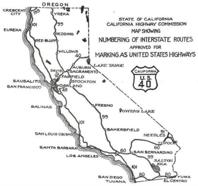 1926 CALIFORNIA HWY COMMISSION MAP This map was posted on Facebook by the Highway 99; The History of California s Main Street group.