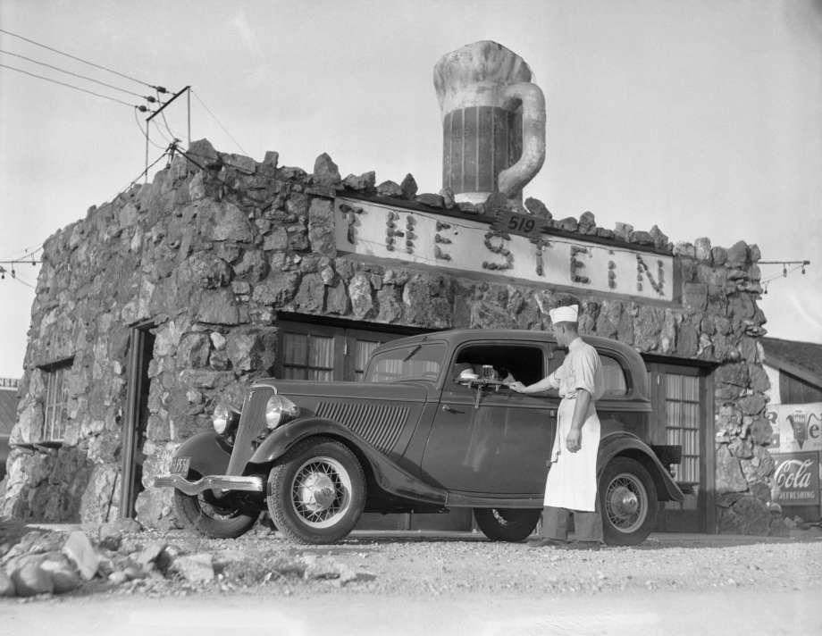 MYSTERY DRIVE-IN OFF THE TRAVELED WAY This 1934 photo appeared on the Lincoln Highway Facebook site and was contributed by John Catani. The photo originated in an article which appeared on sfgate.