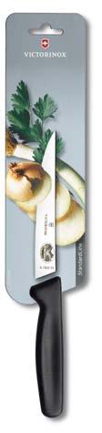 21B 10 Bread knife wavy edge black, 21 cm text on blister cards in english, german, spanish and french 7 611160