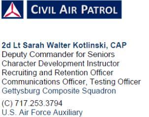 Page: 6 CAP Report The Gettysburg Composite Squadron of the Civil Air Patrol is looking forward to a great new year of service