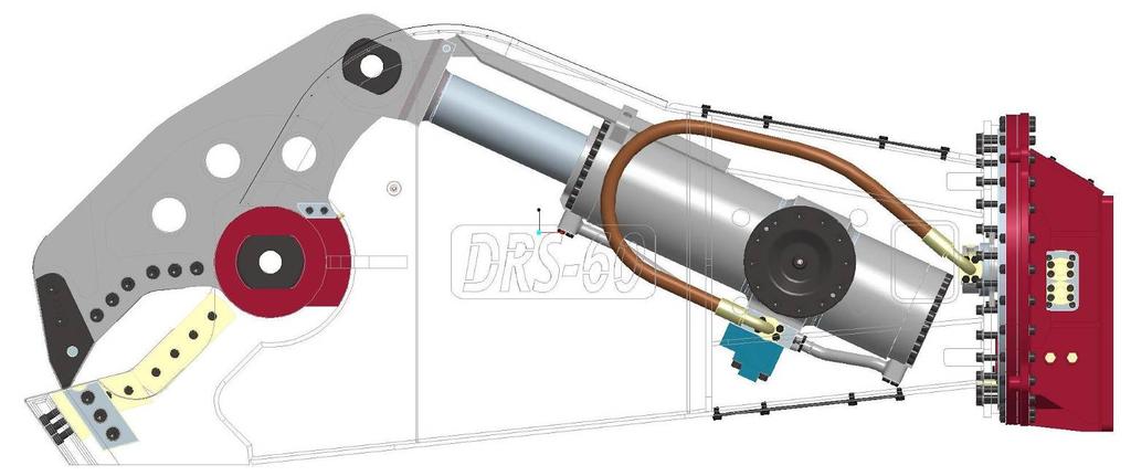 USER BENEFIT STRONG, LONG LIFTING CYLINDER The DRS has a long stroke cylinder in combination with a long leverage and a yoke design that creates higher cutting forces by smaller