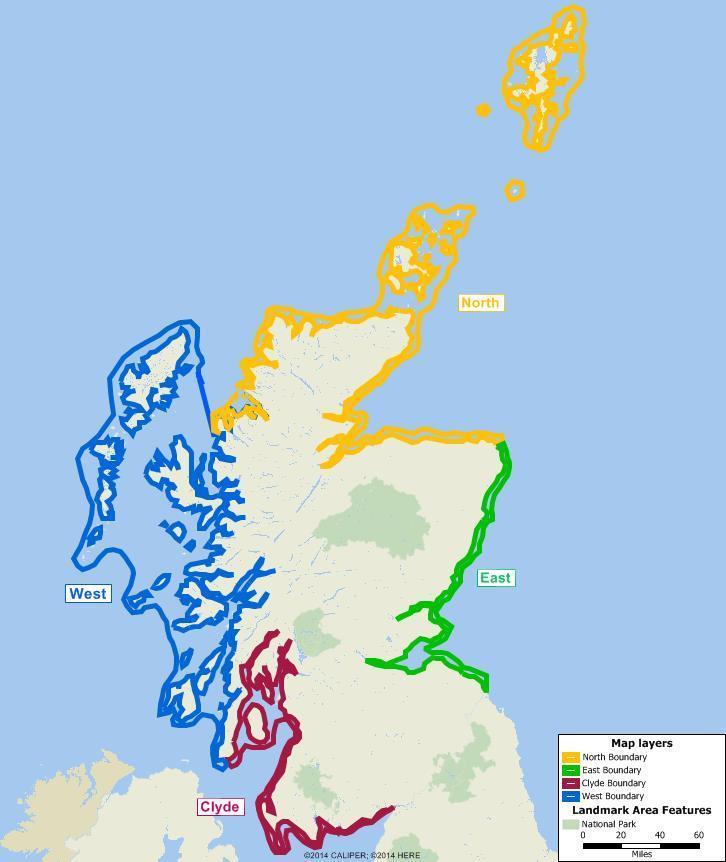 EKO REPORT 2. Current Market Overview 2.1 Geography cotland has been divided into four main areas Clyde, West, North and East Figure 2.1. These are considered to reflect the geography of the main sub national sailing economies in cotland.