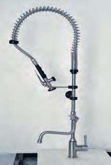 inox _Pre-rinse unit with single hole mixer, short lever and service tap, completely