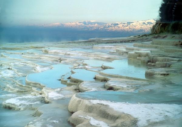 Tour the ancient town of Hierapolis and the magnificent white calcium terraces of Pamukkale.