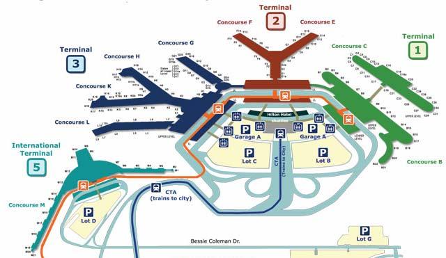 1.Chicago O'Hare International Airport Terminal Co-location Connections at Chicago will now be more convenient!