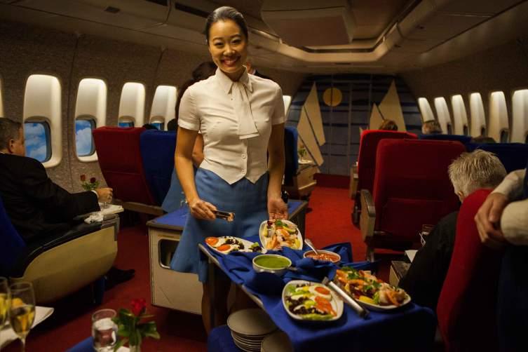 In classic Pan Am style, you will be served a delightful, gourmet five-course meal (six courses in Upper