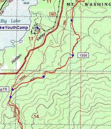 Big Lake Youth Camp may be Lava Camp Lake in 12.5 miles.