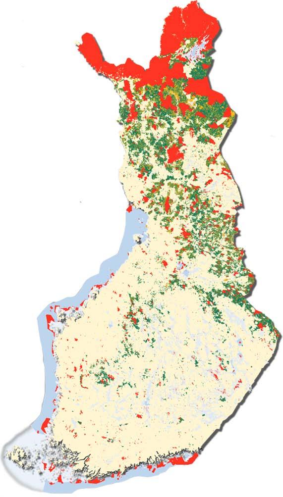 Metsähallitus s Lands and Waters in 2012 Forest land in managed forests, 35,000 sq km Poorly productive and non-productive land, 14,000 sq km