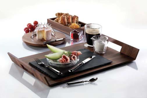 dishwasher-safe, rubber feet included (adhesive), underside scratch-proof, 4 mm thick, for serving trays