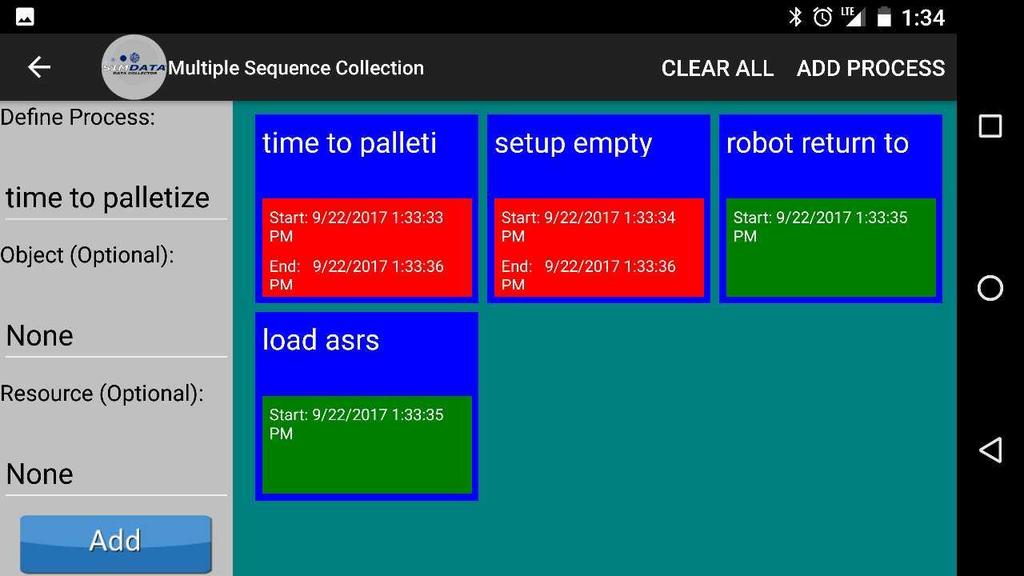 Slika 2. Prikaz izgleda SimData softvera [2] Slika 2. prikazuje izgled SimData softvera i na koji način se upisuju vrijednosti operacija u ovom slučaju za proces skladištenja.