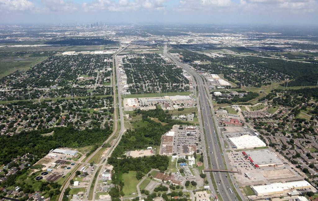 WEST FACING AERIAL Market Street Road Downtown Houston Jacinto City